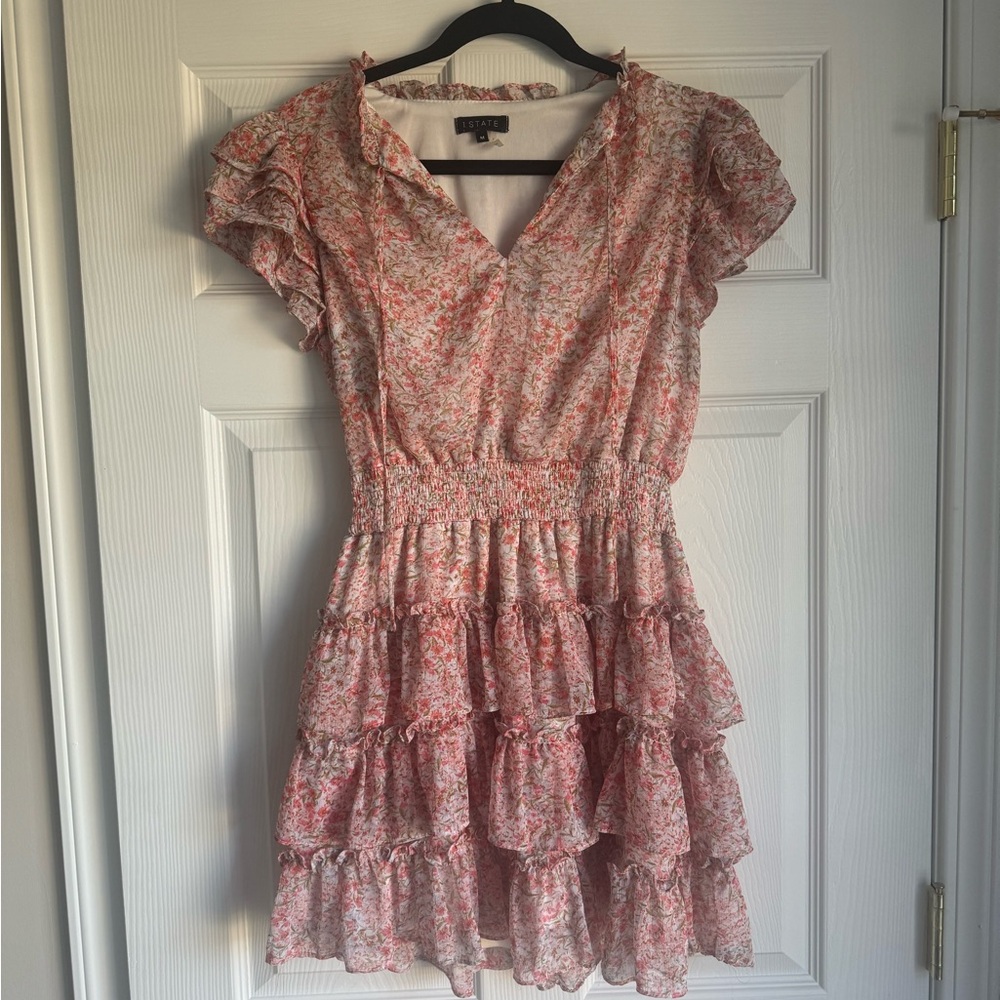 Pink Ruffled Tiered Mini Sundress